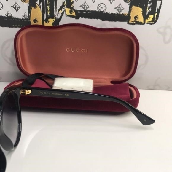 New Authentic Gucci Black Cat-Eye Sunglasses GG0631s 001 - Picture 3 of 12